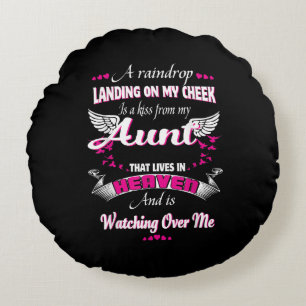 Men Women Loss Aunt In Loving Memorial My Aunt Round Cushion