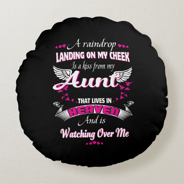 Men Women Loss Aunt In Loving Memorial My Aunt Round Cushion (Front)