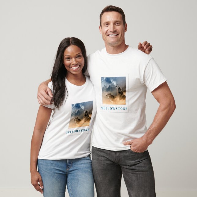 Men & Women Polaroid Yellowstone Wolves  T-Shirt (Unisex)