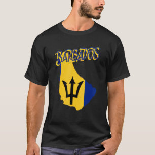 Men Women Proud Barbados Flag Map Barbados Souveni T-Shirt