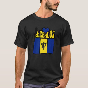 Men Women Proud Barbados Flag Map Barbados Souveni T-Shirt