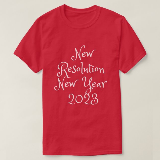 Men women red 2023 resolution t-shirt  (Design Front)