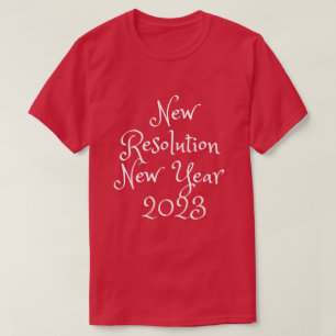 Men women red 2023 resolution t-shirt
