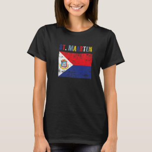 Men Women St Maarten National Pride Distress Grena T-Shirt