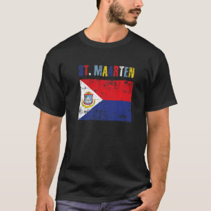 Men Women St Maarten National Pride Distress Grena T-Shirt