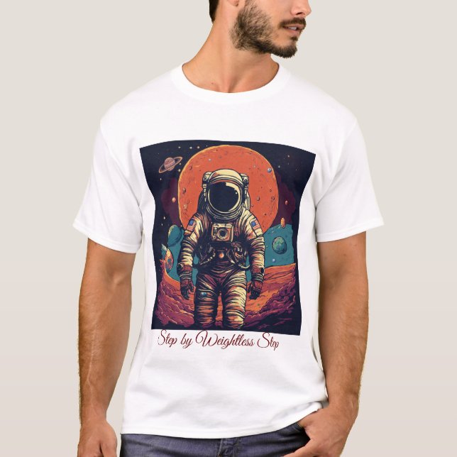 Men Women T-Shirt Gravity-Themed Space Walk Theme (Front)