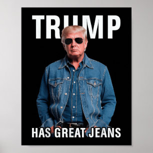 Men Women Trump Has Great Jeans Funny Meme Poster