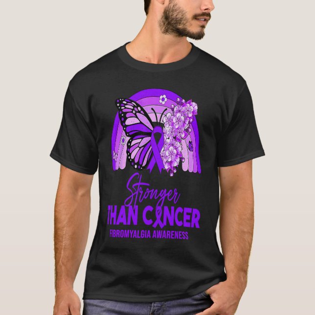 Men Womens Stronger Than Fibromyalgia Rainbow T-Shirt (Front)