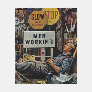 Men Working Fleece Blanket