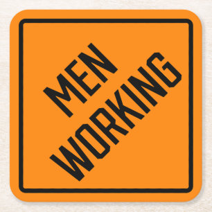 Men Working Paper Coaster