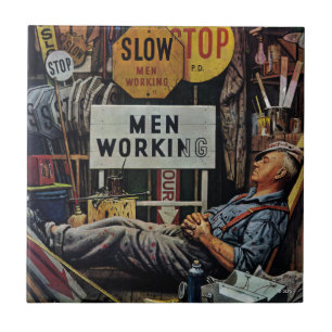 Men Working Tile