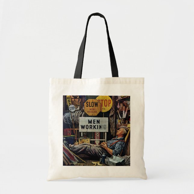 Men Working Tote Bag (Front)