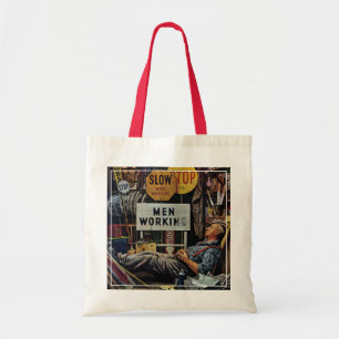 Men Working Tote Bag
