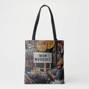 Men Working Tote Bag