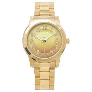 Men wristwatch Golden English numbers