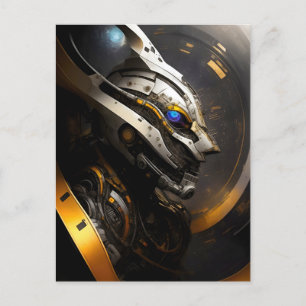 Menacing Cyborg in Profile Postcard