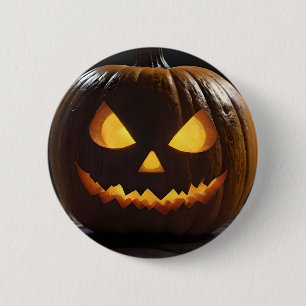 Menacing Halloween Pumpkin, 6 Cm Round Badge