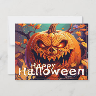 Menacing Jack-o-Lantern Glowing Eyes Halloween