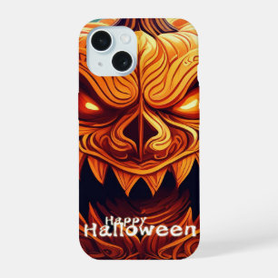 Menacing Jack-o-Lantern Glowing Eyes Halloween iPhone 15 Case