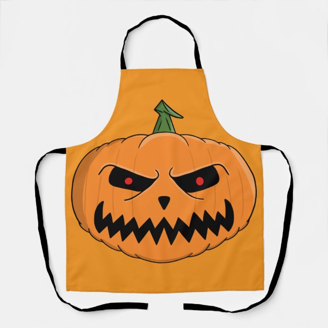 Menacing Jack O'Lantern Halloween Apron (Front)