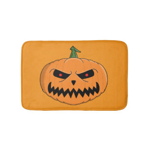 Menacing Jack O'Lantern Halloween Bath Mat