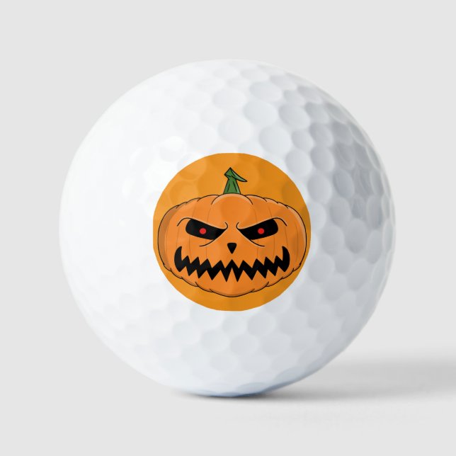 Menacing Jack O'Lantern Halloween Golf Balls (Front)
