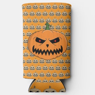 Menacing Jack O'Lantern Halloween Seltzer Can Cooler
