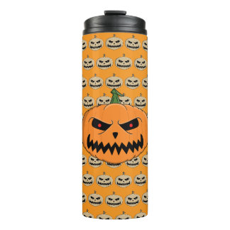 Menacing Jack O'Lantern Halloween Thermal Tumbler