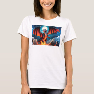 Menacing Red Dragon Standing Tall T-shirt