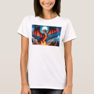Menacing Red Dragon Standing Tall T-shirt