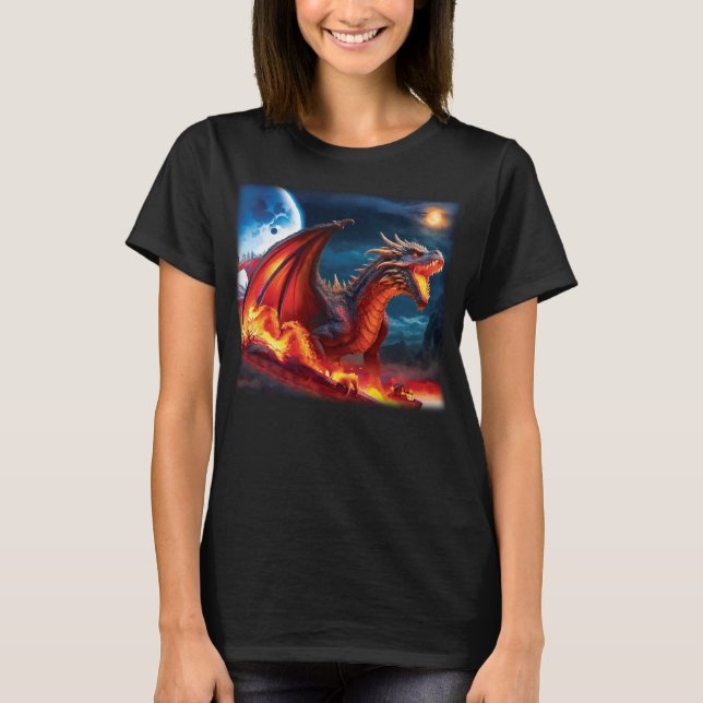 Menacing Red Dragon T-shirt (Front)