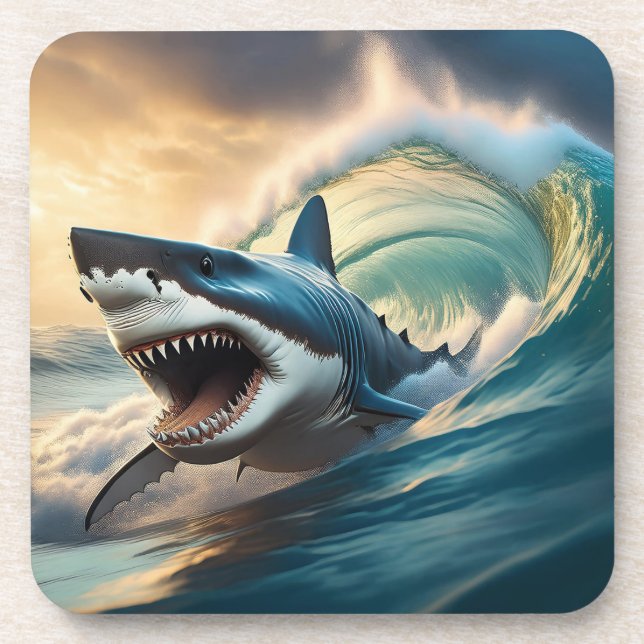 Menacing Shark Coaster (Front)