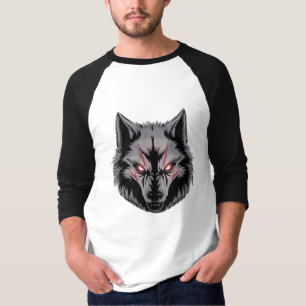 Menacing Wolf with Glowing Red Eyes T-Shirt