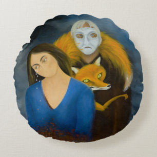 Menage a Trois Round Cushion