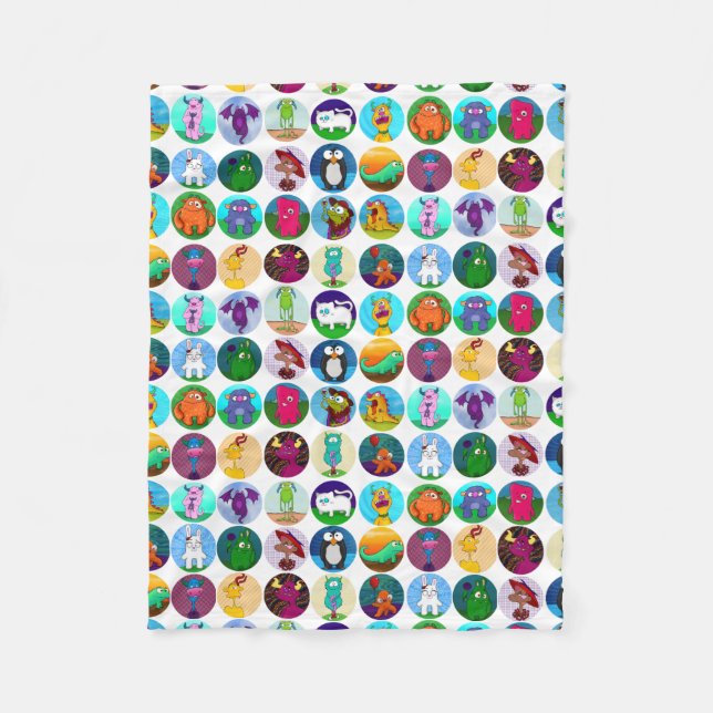 Menagerie Blanket, small Fleece Blanket (Front)