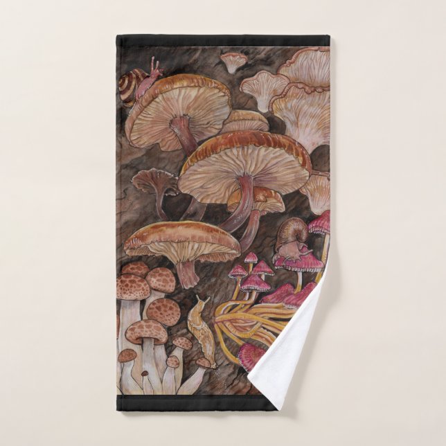 Menagerie of Mushrooms   Hand Towel (Hand Towel)