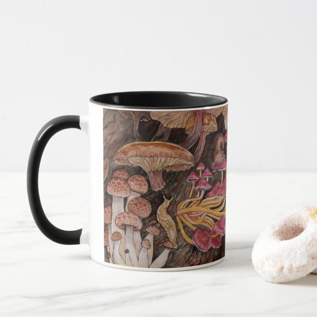 Menagerie of Mushrooms  Mug (With Donut)