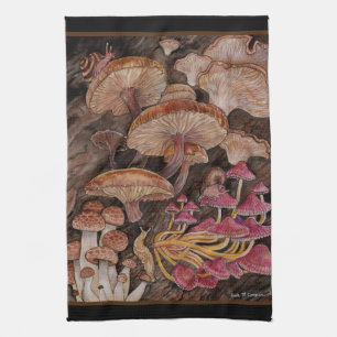 Menagerie of Mushrooms  Tea Towel