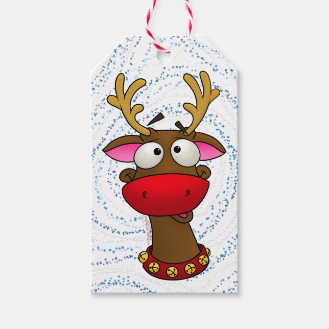 Menagerie Style Rudolph, Gift Tag (Front)