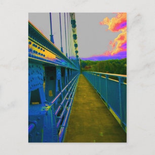 menai suspension bridge postcard