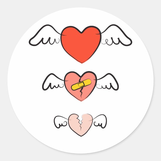 Mended heart classic round sticker (Front)