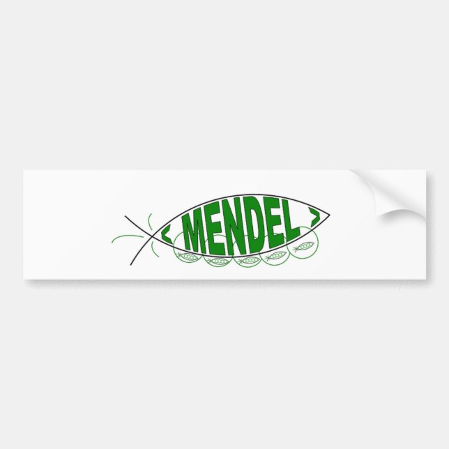 Mendel Peapod Fish Bumper Sticker (Front)