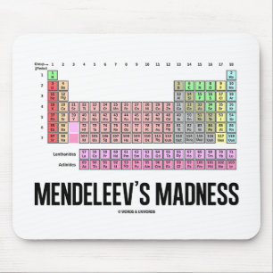 Mendeleev's Madness (Periodic Table Of Elements) Mouse Mat
