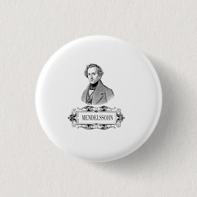 MENDELSSOHN PORTRAIT 3 CM ROUND BADGE (Front)
