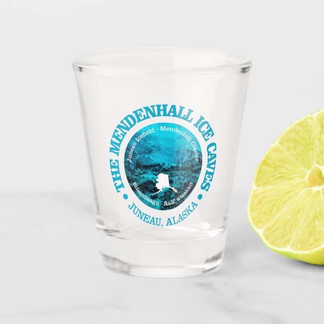 Mendenhall Ice Caves (rd) Shot Glass (Front)