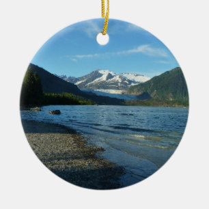 Mendenhall Lake in Juneau Alaska Ceramic Tree Decoration