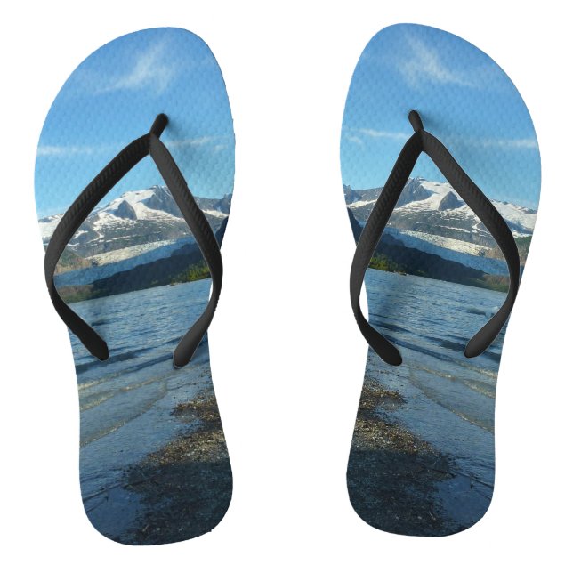 Mendenhall Lake in Juneau Alaska Landscape Flip Flops (Footbed)