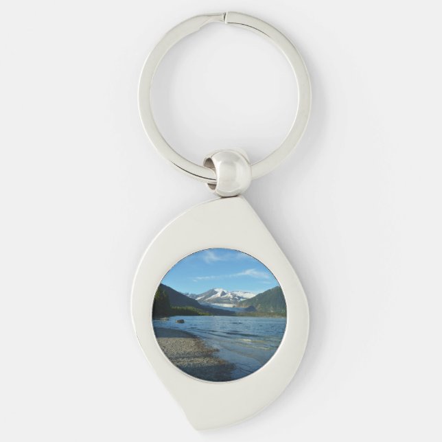 Mendenhall Lake in Juneau Alaska Landscape Key Ring (Front)
