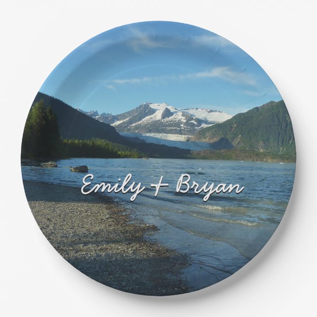 Mendenhall Lake in Juneau Alaska Landscape Paper Plate (Front)