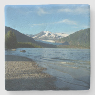 Mendenhall Lake in Juneau Alaska Landscape Stone Coaster